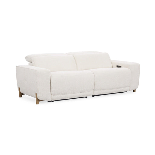 Darrow - Upholstered Power Recliner Sofa - Ivory - R&R Furniture Gallery (Fountain Valley, CA)