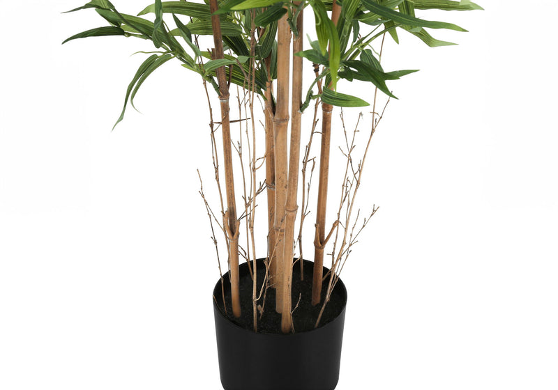 50" Tall, Artificial Plant, Bamboo Tree, Indoor, Faux, Fake, Floor, Greenery, Potted, Decorative - Green / Black - R&R Furniture Gallery (Fountain Valley, CA)