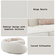 Sahara - Sectional Sofa With 3 Pillows - Beige Boucle - R&R Furniture Gallery (Fountain Valley, CA)
