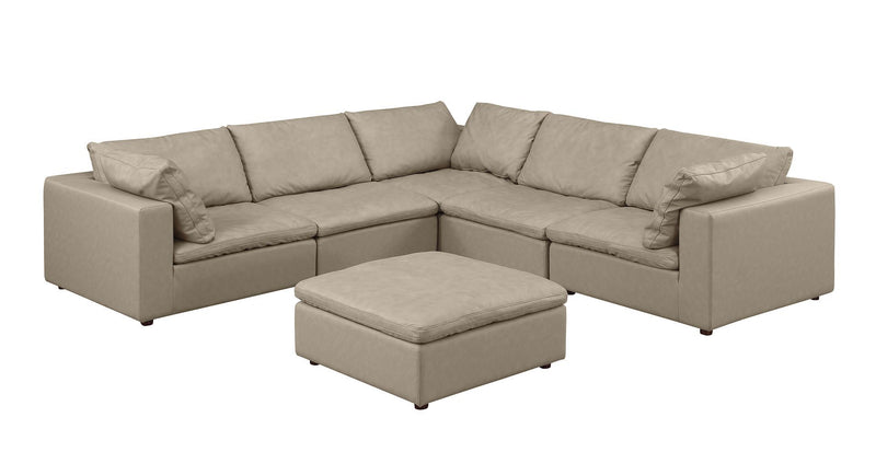 1100 - 6-Piece L-Shaped Sectional (Top-Grain Italian Leather)