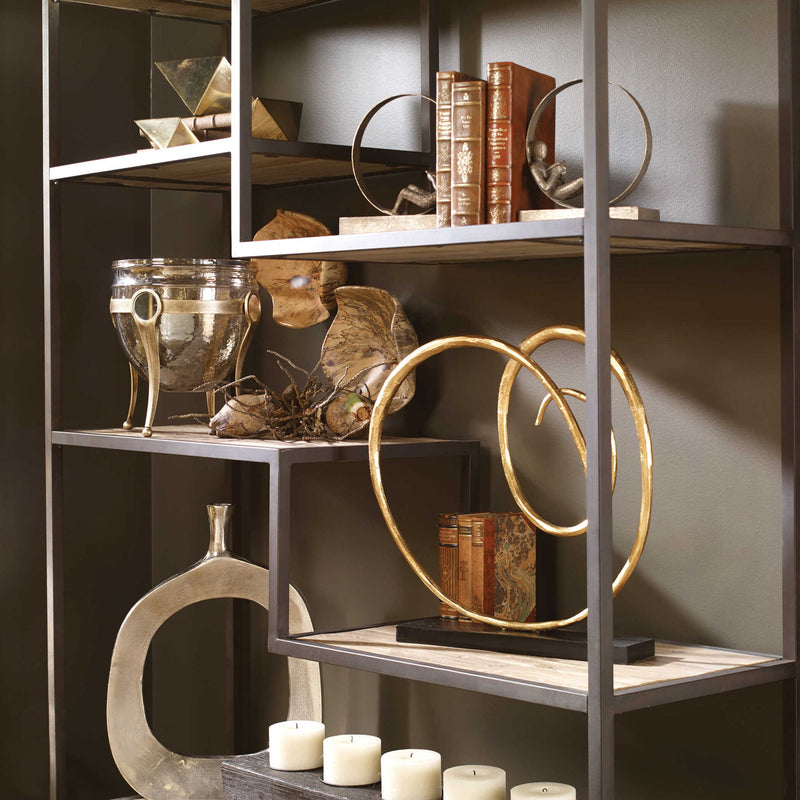 Dark brown antique bookends set of 2 by Uttermost, featuring vintage-style decorative bookends for home or library decor.