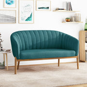 Mid Century Modern Loveseat With Channel Stitched Backrest - R&R Furniture Gallery (Fountain Valley, CA)
