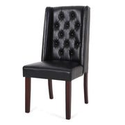 Noble House tufted dining chair set with high back design, upholstered in elegant fabric, showcasing a sophisticated and modern look.