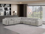 1224 - 7-Piece L-Shaped Sectional Sofa In With 3 Power Recliners & Power Headrests - R&R Furniture Gallery (Fountain Valley, CA)