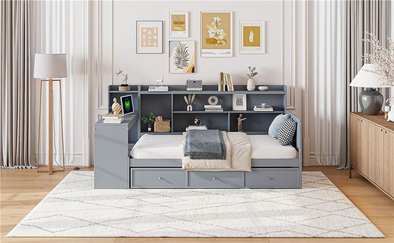 Daybed With 3 Drawers USB Ports And Desk - R&R Furniture Gallery (Fountain Valley, CA)