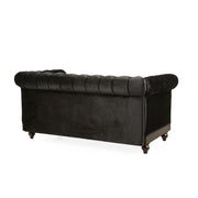 Chesterfield Loveseat Sofa, 2 Person Rolled Arm Upholstered Couch - R&R Furniture Gallery (Fountain Valley, CA)