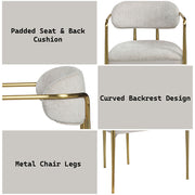 Zayn - Arm Chair (Set of 2) - Beige Chenille & Gold - R&R Furniture Gallery (Fountain Valley, CA)