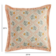 Dolce 20-inch blush pink cotton throw pillow by TOV Furniture with soft, natural fabric and subtle textured design.