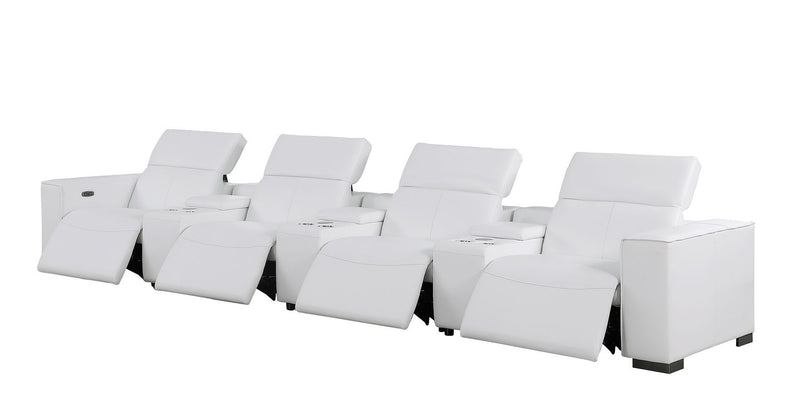 1208 - 7 Piece Leather Sofa With 4 Power Recliners And Power Headrests