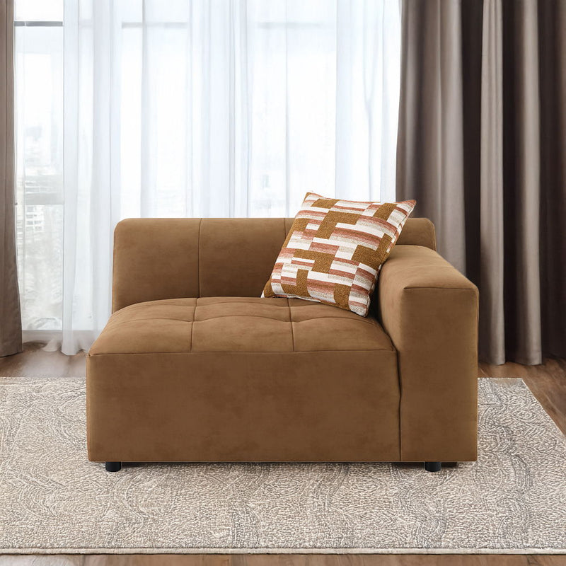 Zoey - Modular - RF Arm Chair With Pillow - Chocolate Suede - R&R Furniture Gallery (Fountain Valley, CA)