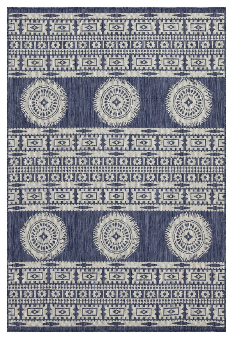 Sunshine - 5'3" X 7'3" Indoor, Outdoor Area Polypropylene Rug - Blue - R&R Furniture Gallery (Fountain Valley, CA)