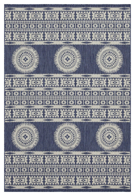 Sunshine - 5'3" X 7'3" Indoor, Outdoor Area Polypropylene Rug - Blue - R&R Furniture Gallery (Fountain Valley, CA)
