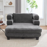 Noble House oversized chaise lounge sofa bed with deep seat and layered armrests, featuring plush upholstery and modern design.