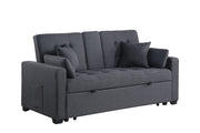 Cody II - Convertible Sleeper Loveseat With Cup Holder, Charging Ports and Pocket - Dark Gray - R&R Furniture Gallery (Fountain Valley, CA)