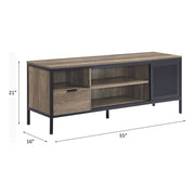 Nantan - 21" TV Stand - Rustic Oak & Black - R&R Furniture Gallery (Fountain Valley, CA)