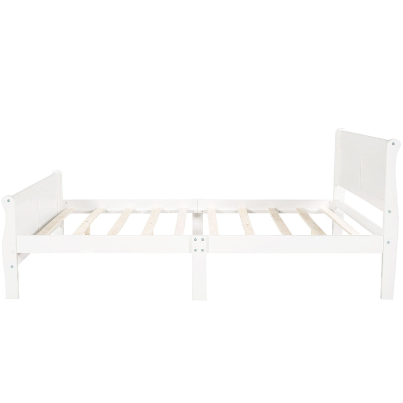 Platform Bed Frame Mattress Foundation Sleigh Bed With Headboard / Footboard / Wood Slat Suppor - R&R Furniture Gallery (Fountain Valley, CA)