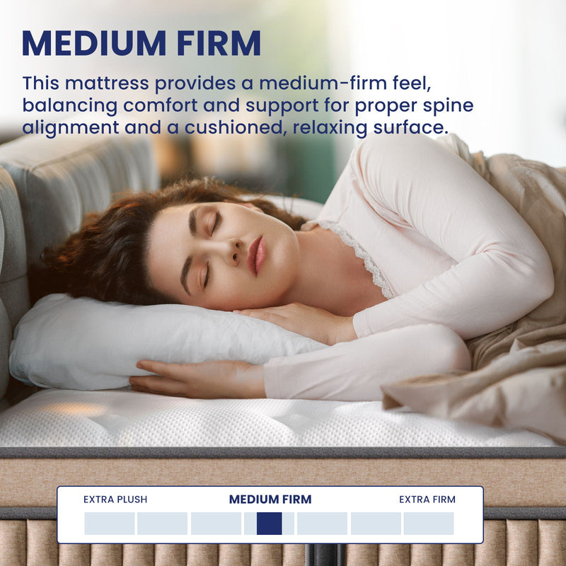 14" King Mattress Hotel Collection Hybrid Mattress With Gel Memory Foam & Pocket Springs - Brown / White - R&R Furniture Gallery (Fountain Valley, CA)