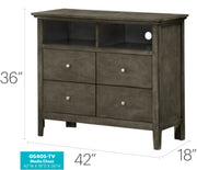 Glory Furniture Hammond media chest with storage, featuring a stylish wood finish and multiple compartments for media organization.