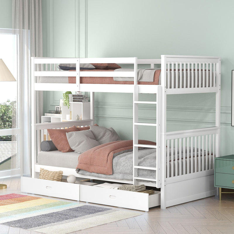 Bunk Bed With Ladders And 2 Storage Drawers - R&R Furniture Gallery (Fountain Valley, CA)