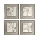 Set of four beige abstract art framed prints by Uttermost, featuring modern, minimalist designs for stylish wall decor.
