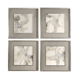 Set of four beige abstract art framed prints by Uttermost, featuring modern, minimalist designs for stylish wall decor.