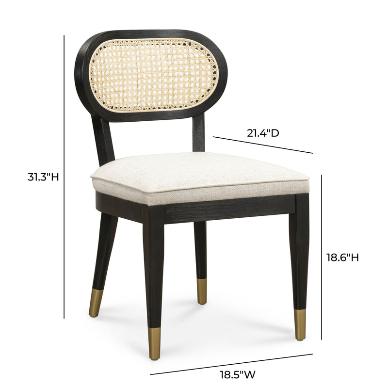 Cosette - Dining Chair - Black / Cream - R&R Furniture Gallery (Fountain Valley, CA)