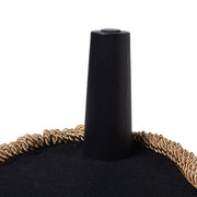 Ellen - Upholstered Clover Ottoman With Gold Bullion Fringe - Navy Blue - R&R Furniture Gallery (Fountain Valley, CA)