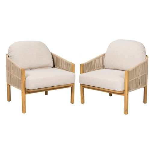 Grotta - Outdoor Wood Club Chair (Set of 2) - R&R Furniture Gallery (Fountain Valley, CA)