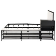 Platform Bed With 2 Tier Storage Shelves, Storage Cabinet - R&R Furniture Gallery (Fountain Valley, CA)