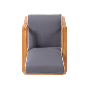 Outdoor Noble House patio lounge arm chair with cushioned seat and backrest, perfect for outdoor relaxation and patio seating.