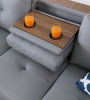 Irine - Sectional Sofa With Ottoman - Gray - R&R Furniture Gallery (Fountain Valley, CA)