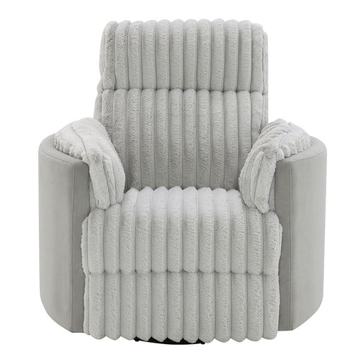 Emee - Glider Recliner With Swivel - Gray Corduroy - R&R Furniture Gallery (Fountain Valley, CA)