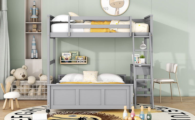 Full Over Full Bunk Bed With Desk - R&R Furniture Gallery (Fountain Valley, CA)