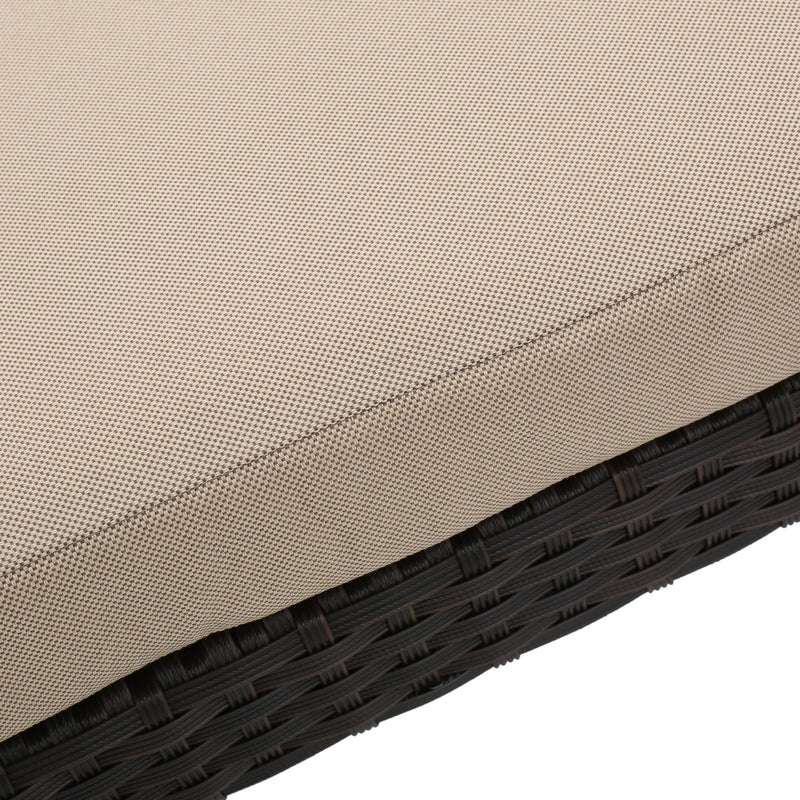 Puerta - Chaise Lounge Frame Cushion Outdoor Wicker Iron - Beige / Dark Brown - R&R Furniture Gallery (Fountain Valley, CA)