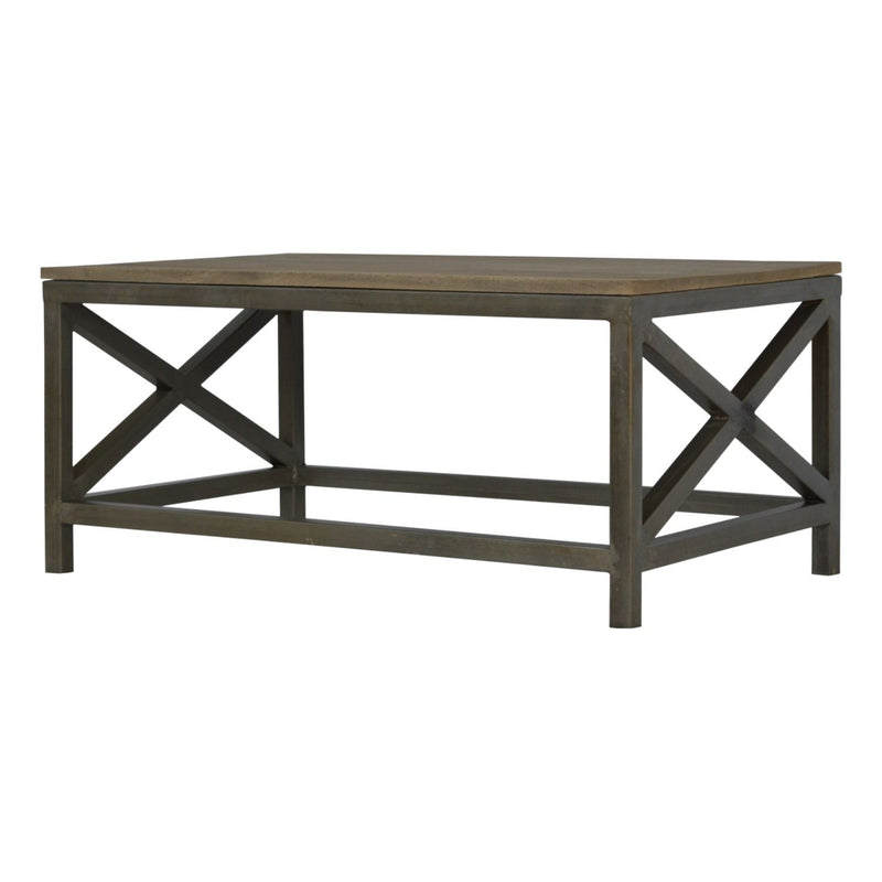 Cross Metal Coffee Table - Pewter - R&R Furniture Gallery (Fountain Valley, CA)