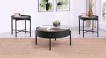 Ozella 3-piece Round Coffee and End Table Set Sandy Black