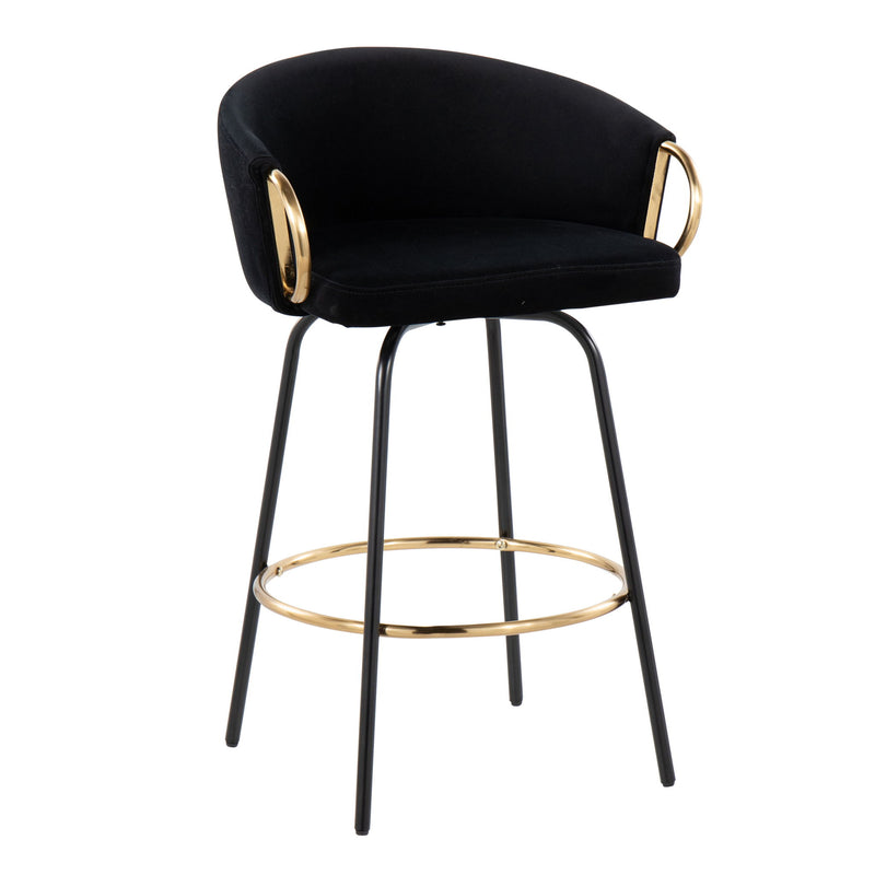 Lumi Source Claire contemporary glam counter stool set of 2 with modern design and stylish upholstery.