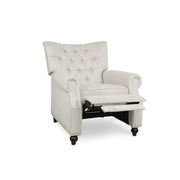 Noble House Welch contemporary tufted recliner with pushback design, upholstered in soft fabric for comfortable seating.