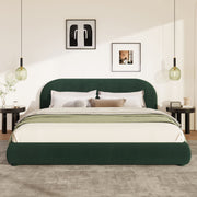 Upholstered Simple Modern Bedroom Bed With Curved Headboard - R&R Furniture Gallery (Fountain Valley, CA)