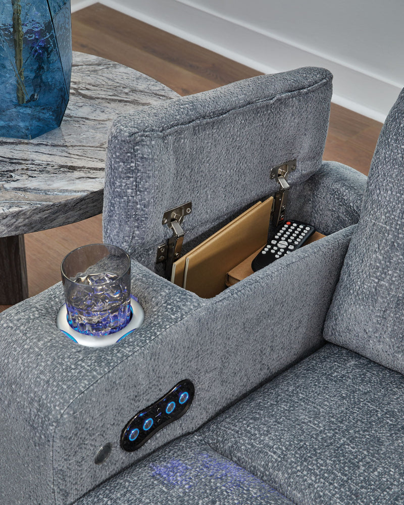 Studio Cave - Power Reclining Sofa - Steel - R&R Furniture Gallery (Fountain Valley, CA)