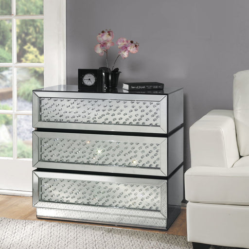 Nysa - Console Cabinet - Mirrored & Faux Crystals - R&R Furniture Gallery (Fountain Valley, CA)