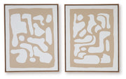 Waldett - Wall Art Set (Set of 2) - Beige / White - R&R Furniture Gallery (Fountain Valley, CA)
