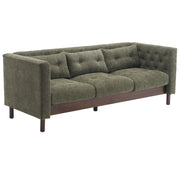 Noble House modern 3-seater upholstered sofa with tufted design, perfect for living room decor and comfortable seating.