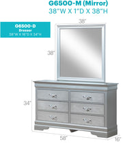 Glory Furniture Lorana dresser with multiple drawers and sleek finish, ideal for sophisticated bedroom storage.