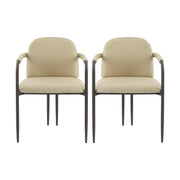 Modern Dining Chair (Set of 2) With Iron Frame - Espresso / Khaki - R&R Furniture Gallery (Fountain Valley, CA)