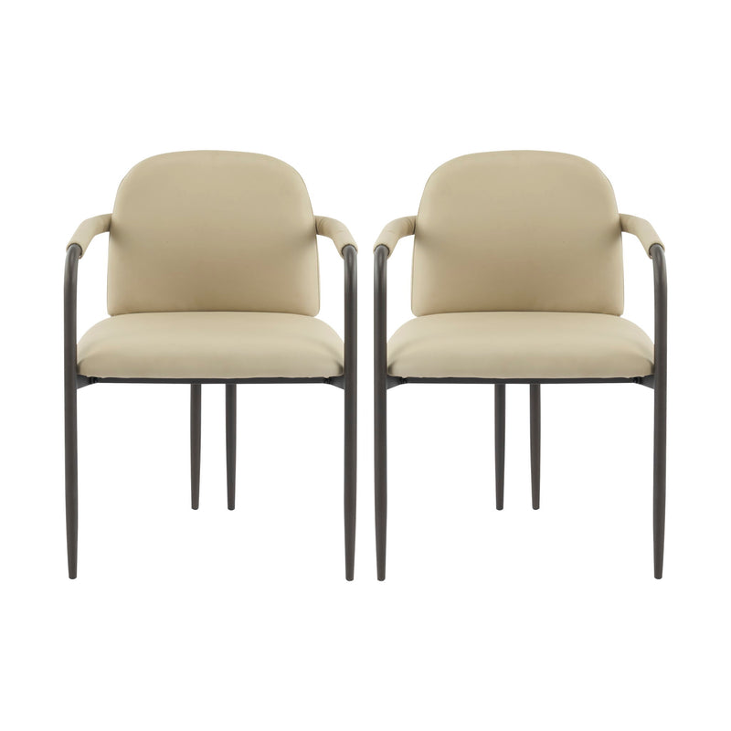 Modern Dining Chair (Set of 2) With Iron Frame - Espresso / Khaki - R&R Furniture Gallery (Fountain Valley, CA)