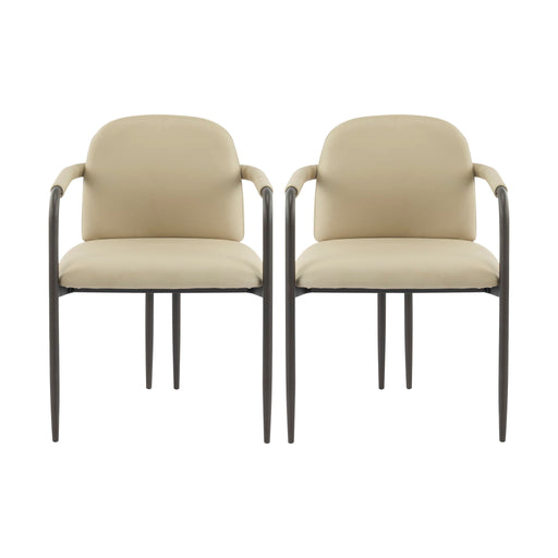 Modern Dining Chair (Set of 2) With Iron Frame - Espresso / Khaki - R&R Furniture Gallery (Fountain Valley, CA)