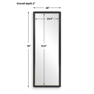 Stenton - Tall Wooden Mirror - Black
