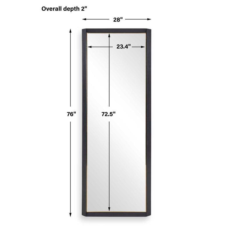 Stenton - Tall Wooden Mirror - Black