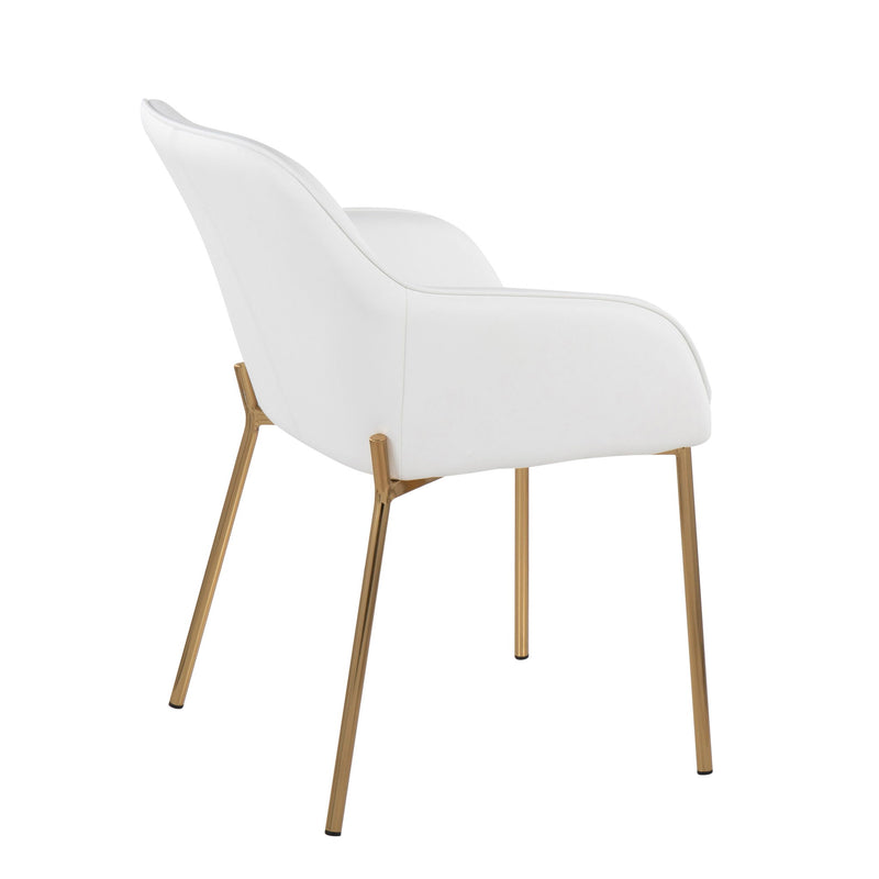 Pair of Lumi Source Daniella contemporary dining chairs with wooden legs and upholstered seats, set of 2.